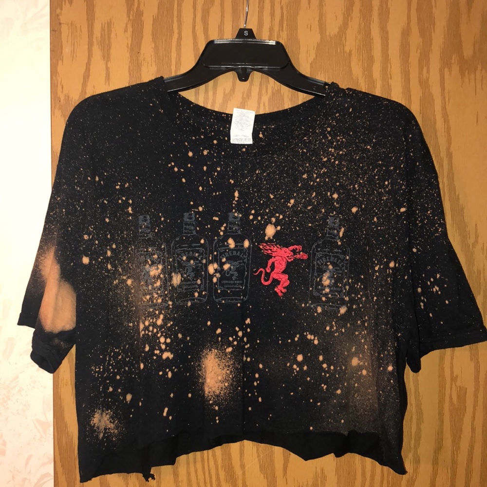 Cropped, bleached, fireball t shirt.